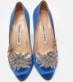 Manolo Blahnik Pre-owned Satin heels Blue Dames - Thumbnail 3
