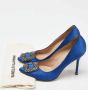 Manolo Blahnik Pre-owned Satin heels Blue Dames - Thumbnail 9