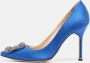 Manolo Blahnik Pre-owned Satin heels Blue Dames - Thumbnail 2