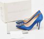 Manolo Blahnik Pre-owned Satin heels Blue Dames - Thumbnail 9