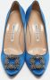 Manolo Blahnik Pre-owned Satin heels Blue Dames - Thumbnail 3