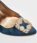 Manolo Blahnik Pre-owned Satin heels Blue Dames - Thumbnail 7