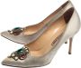 Manolo Blahnik Pre-owned Satin heels Gray Dames - Thumbnail 3