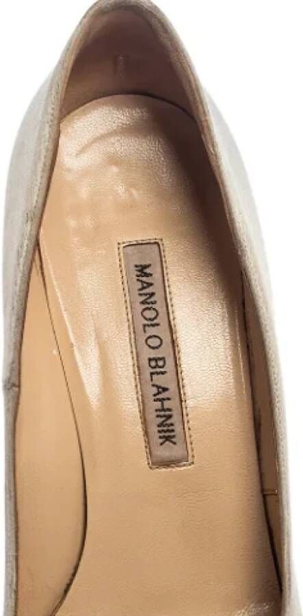 Manolo Blahnik Pre-owned Satin heels Gray Dames