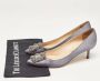 Manolo Blahnik Pre-owned Satin heels Gray Dames - Thumbnail 9