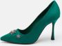 Manolo Blahnik Pre-owned Satin heels Green Dames - Thumbnail 2