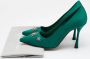 Manolo Blahnik Pre-owned Satin heels Green Dames - Thumbnail 9