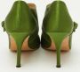 Manolo Blahnik Pre-owned Satin heels Green Dames - Thumbnail 5