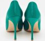 Manolo Blahnik Pre-owned Satin heels Green Dames - Thumbnail 5