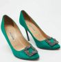 Manolo Blahnik Pre-owned Satin heels Green Dames - Thumbnail 4