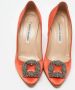 Manolo Blahnik Pre-owned Satin heels Orange Dames - Thumbnail 3