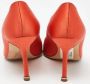 Manolo Blahnik Pre-owned Satin heels Orange Dames - Thumbnail 5