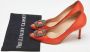 Manolo Blahnik Pre-owned Satin heels Orange Dames - Thumbnail 9