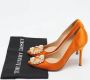 Manolo Blahnik Pre-owned Satin heels Orange Dames - Thumbnail 9