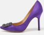 Manolo Blahnik Pre-owned Satin heels Purple Dames - Thumbnail 2