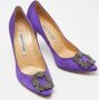 Manolo Blahnik Pre-owned Satin heels Purple Dames - Thumbnail 4