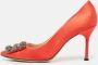 Manolo Blahnik Pre-owned Satin heels Red Dames - Thumbnail 2