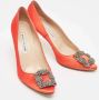 Manolo Blahnik Pre-owned Satin heels Red Dames - Thumbnail 4