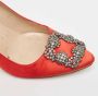 Manolo Blahnik Pre-owned Satin heels Red Dames - Thumbnail 7