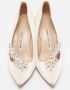 Manolo Blahnik Pre-owned Satin heels White Dames - Thumbnail 3