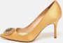 Manolo Blahnik Pre-owned Satin heels Yellow Dames - Thumbnail 2