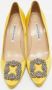 Manolo Blahnik Pre-owned Satin heels Yellow Dames - Thumbnail 3