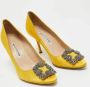 Manolo Blahnik Pre-owned Satin heels Yellow Dames - Thumbnail 4