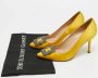 Manolo Blahnik Pre-owned Satin heels Yellow Dames - Thumbnail 9