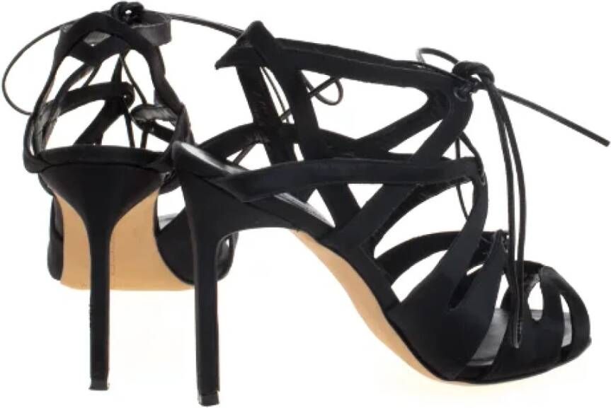 Manolo Blahnik Pre-owned Satin sandals Black Dames