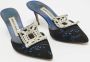 Manolo Blahnik Pre-owned Satin sandals Black Dames - Thumbnail 4