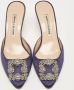 Manolo Blahnik Pre-owned Satin sandals Blue Dames - Thumbnail 3