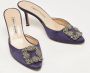 Manolo Blahnik Pre-owned Satin sandals Blue Dames - Thumbnail 4