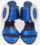 Manolo Blahnik Pre-owned Satin sandals Blue Dames - Thumbnail 2
