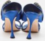 Manolo Blahnik Pre-owned Satin sandals Blue Dames - Thumbnail 4