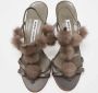Manolo Blahnik Pre-owned Satin sandals Gray Dames - Thumbnail 3