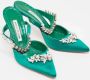 Manolo Blahnik Pre-owned Satin sandals Green Dames - Thumbnail 3