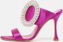 Manolo Blahnik Pre-owned Satin sandals Purple Dames - Thumbnail 2