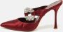 Manolo Blahnik Pre-owned Satin sandals Red Dames - Thumbnail 2