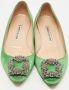 Manolo Blahnik Pre-owned Suede flats Green Dames - Thumbnail 3