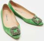 Manolo Blahnik Pre-owned Suede flats Green Dames - Thumbnail 4