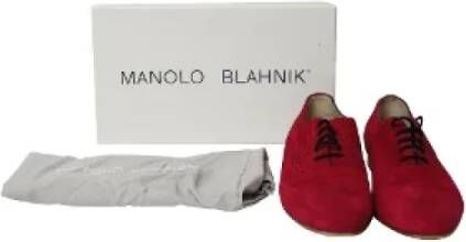Manolo Blahnik Pre-owned Suede flats Pink Dames