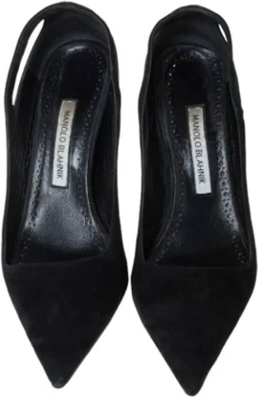 Manolo Blahnik Pre-owned Suede heels Black Dames