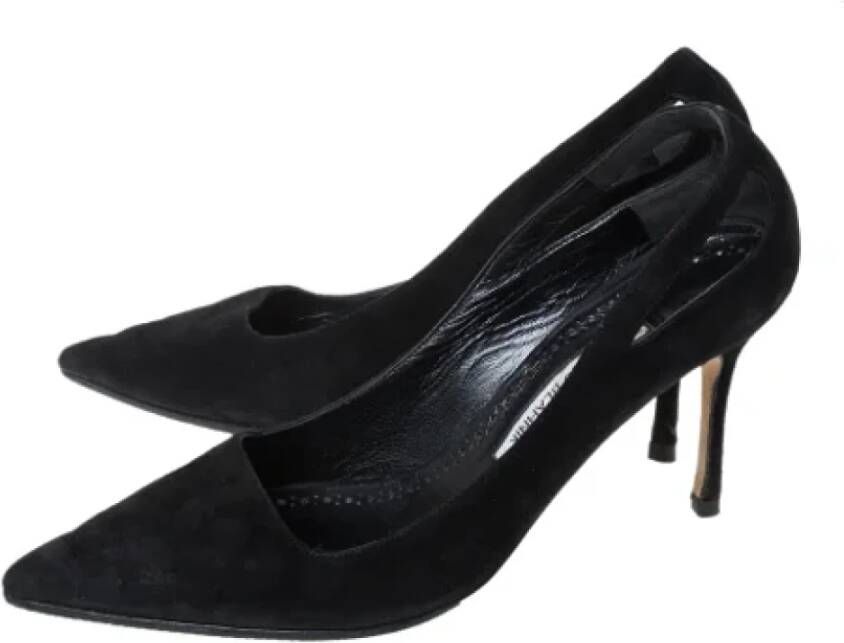 Manolo Blahnik Pre-owned Suede heels Black Dames