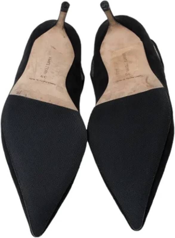 Manolo Blahnik Pre-owned Suede heels Black Dames