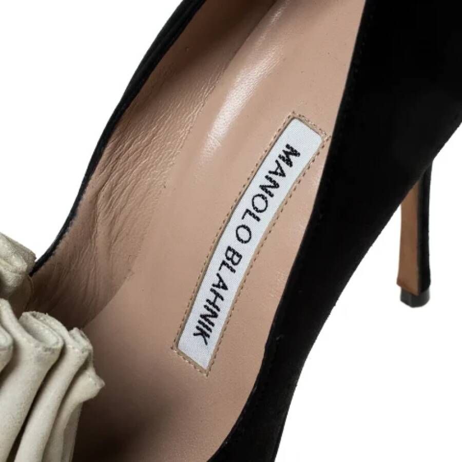 Manolo Blahnik Pre-owned Suede heels Black Dames