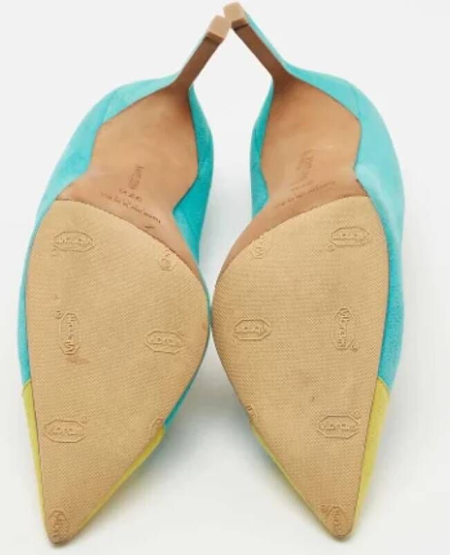 Manolo Blahnik Pre-owned Suede heels Blue Dames