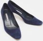 Manolo Blahnik Pre-owned Suede heels Blue Dames - Thumbnail 4