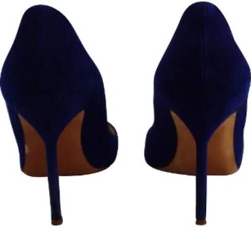 Manolo Blahnik Pre-owned Suede heels Blue Dames