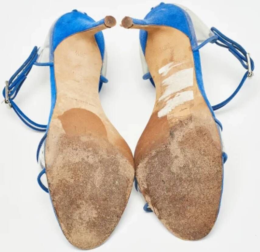 Manolo Blahnik Pre-owned Suede heels Blue Dames