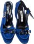 Manolo Blahnik Pre-owned Suede sandals Blue Dames - Thumbnail 2